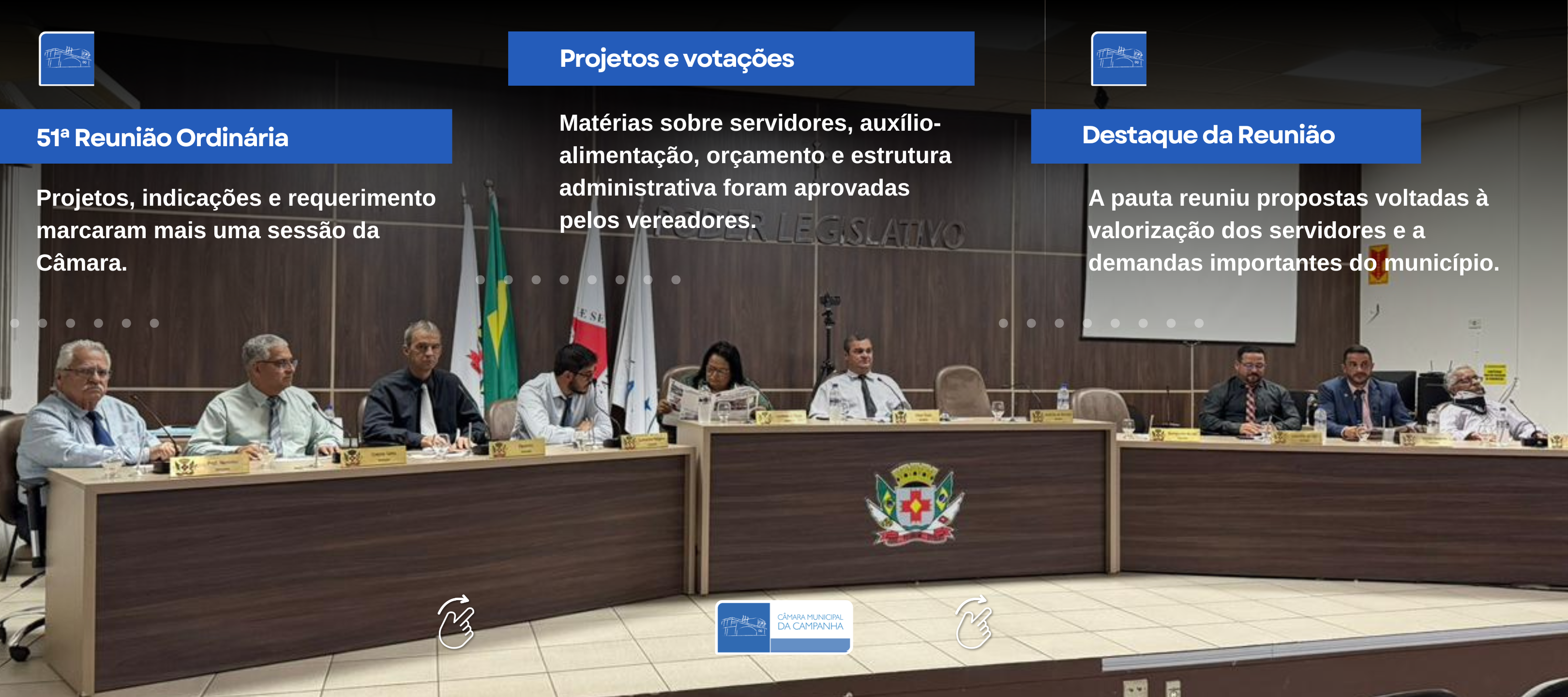 Câmara aprova projetos sobre servidores, auxílio-alimentação, orçamento e demandas do município em reunião ordinária