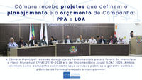 Câmara recebe projetos que definem o planejamento e o orçamento da Campanha