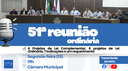 Câmara terá pauta com projetos sobre servidores, auxílio-alimentação, orçamento e propostas para diferentes áreas do município