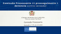 Comissão Processante dá prosseguimento à denúncia contra vereador