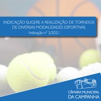 Competições esportivas são sugeridas em Indicação