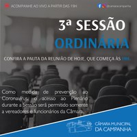 Confira as proposições da 3° Sessão Ordinária de 2021