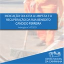 Indicação solicita a limpeza e a revitalização da Rua Benedito Cândido Ferreira